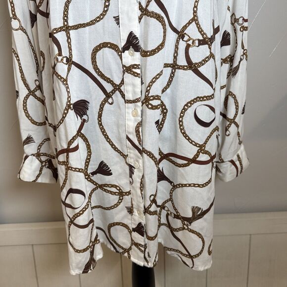 Intro Shirt Dress Women's Size Large NWT Horse Bridle Equesterian Cowgirl Rodeo - Picture 3 of 16